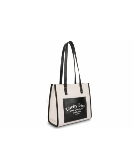 Bolsa de mano Celestina Negro Crema 376 Lucky Bees 671LKB1427