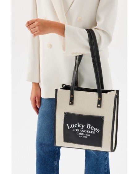 Bolsa de mano Celestina Negro Crema 376 Lucky Bees 671LKB1427