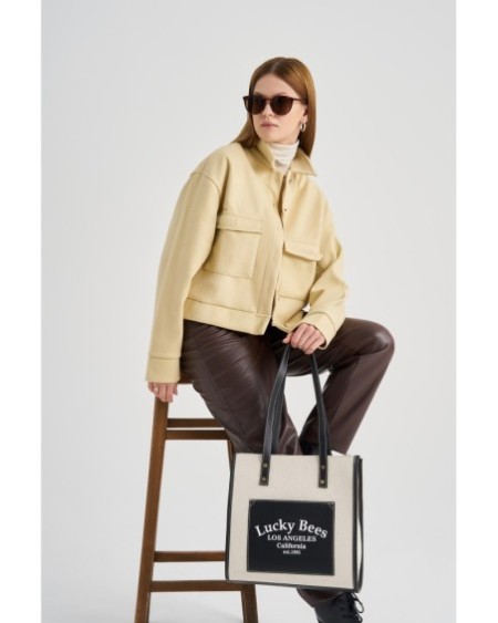 Bolsa de mano Celestina Negro Crema 376 Lucky Bees 671LKB1427