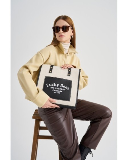 Bolsa de mano Celestina Negro Crema 376 Lucky Bees 671LKB1427