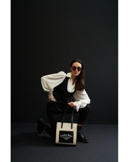 Bolsa de mano Celestina Negro Crema 376 Lucky Bees 671LKB1427