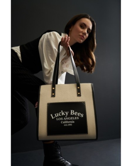 Bolsa de mano Celestina Negro Crema 376 Lucky Bees 671LKB1427