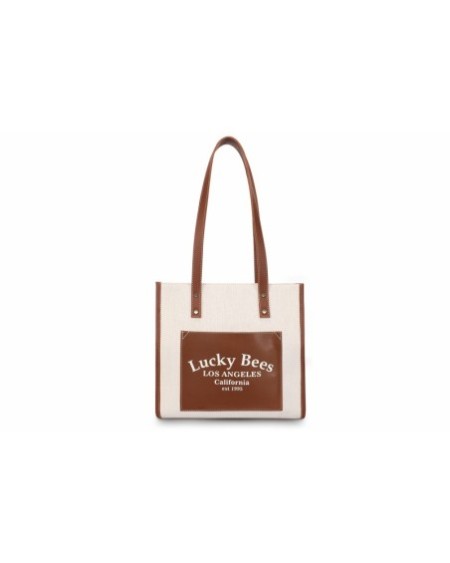 Bolsa de mano Celestina Marrón Crema 376 Lucky Bees 671LKB1428
