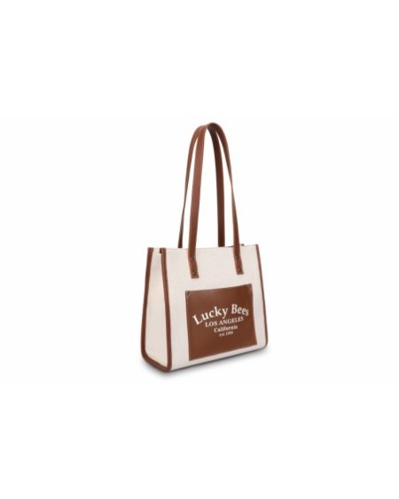 Bolsa de mano Celestina Marrón Crema 376 Lucky Bees 671LKB1428