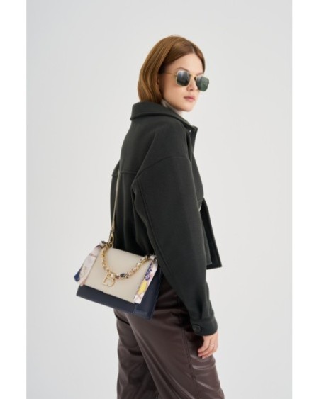 Bolso bandolera Dania Crema Azul Oscuro 918 Lucky Bees 671LKB1486