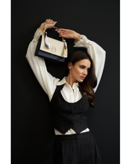 Bolso bandolera Dania Crema Azul Oscuro 918 Lucky Bees 671LKB1486