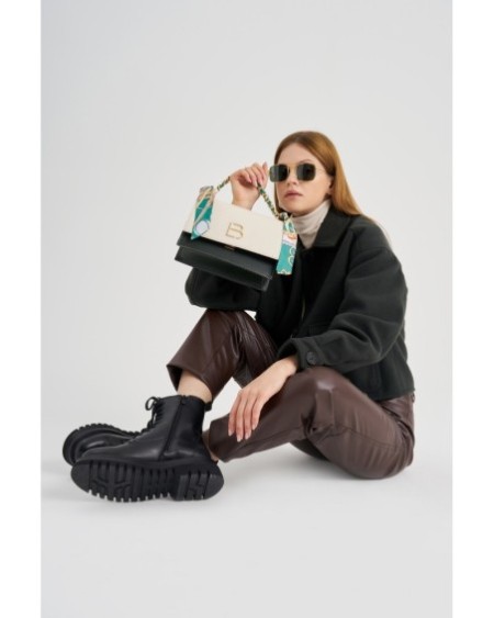 Bolso bandolera Dania Crema verde Oscuro 918 Lucky Bees 671LKB1489